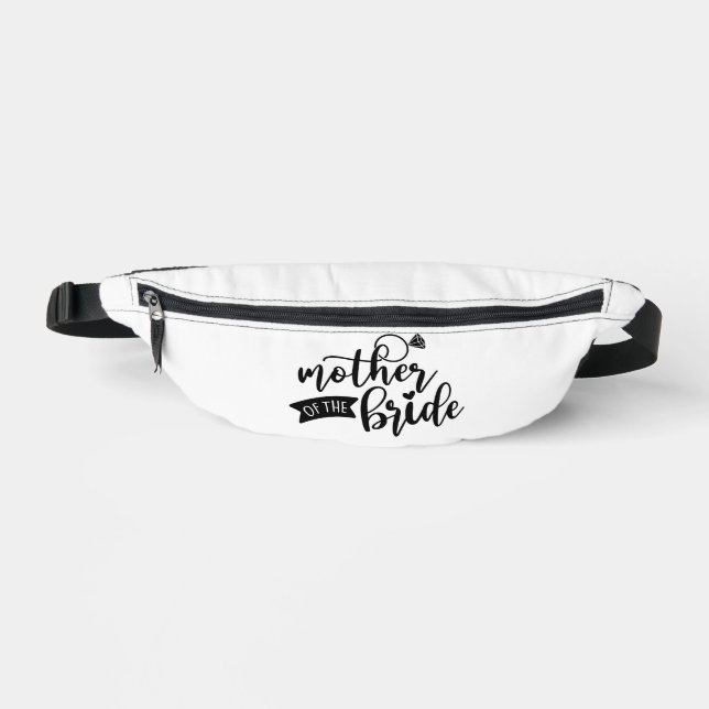 Mutter des Bride Black Text auf White Fanny Pack Bauchtasche (Vorderseite)