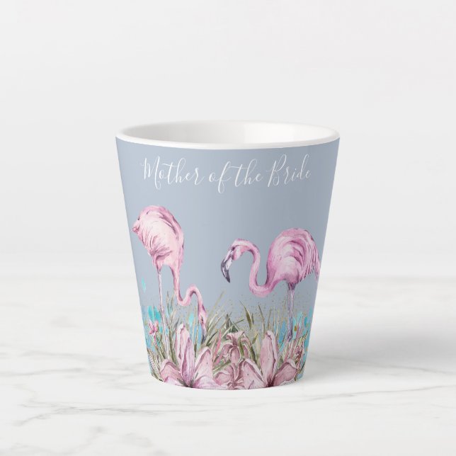 MUTTER DES BRIDE Blushing Flamingo Tropical Weddin Milchtasse (Vorderseite)