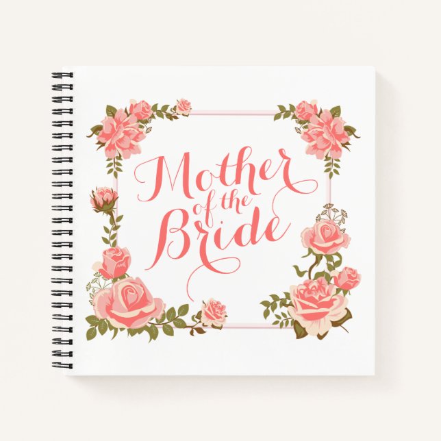 Mutter des Bride Elegant Wreath-Notebooks Notizbuch (Vorderseite)