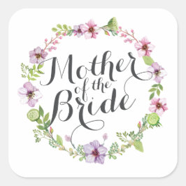 Mutter des Bride Elegant Wreath Sticker Siegel