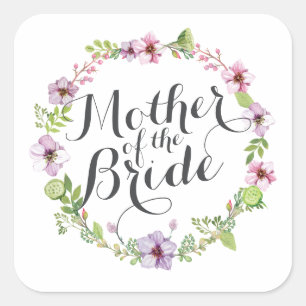Mutter des Bride Elegant Wreath Sticker Siegel