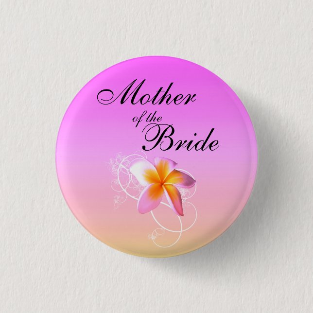 Mutter des Bride Frangipani Wedding Buttons (Vorderseite)