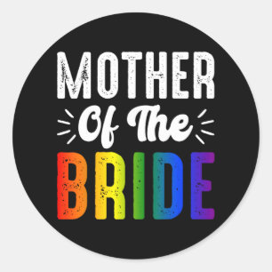 Mutter des Bride Gay Lesbian Hochzeitspass Runder Aufkleber