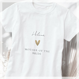 Mutter des Bride Gold Heart Modernes Drehbuch T-Shirt