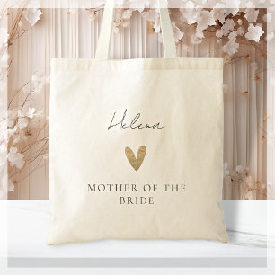 Mutter des Bride Gold Heart Modernes Drehbuch Tragetasche