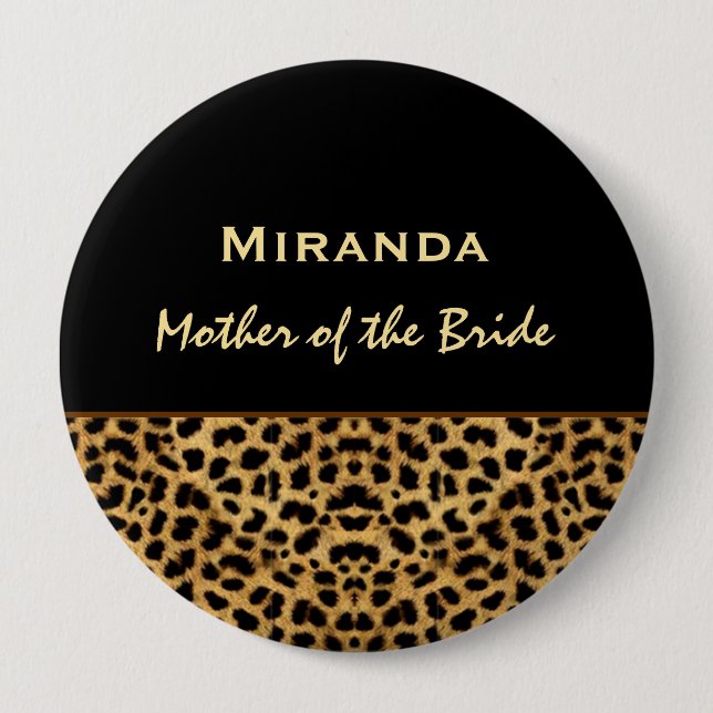 Mutter des Bride Leopard Print Individuelle Name V Button (Vorderseite)