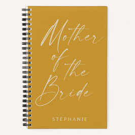 Mutter des Bride Minimal Yellow Personalisiert  Notizbuch
