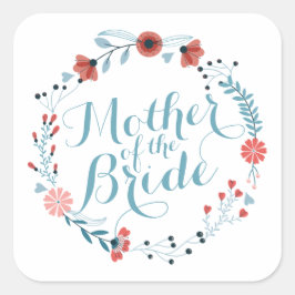 Mutter des Bride Niedlich Wreath Sticker Siegels