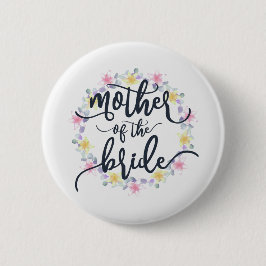 Mutter des Bride Wedding Calligraphy Button Button