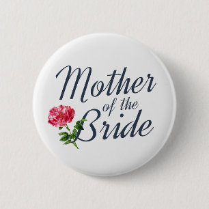 Mutter des Bride Wedding Calligraphy Buttons Butto
