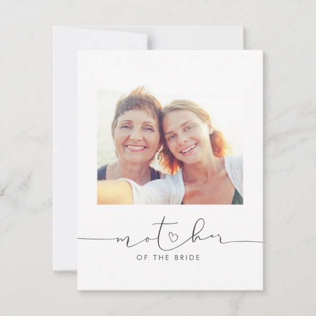 Mutter des Bride Wedding Morning Message Foto (Vorderseite)