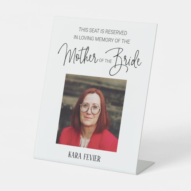 Mutter des Fotos zur Gedenkstätte der Braut reserv Sockelschild (Vorderseite)