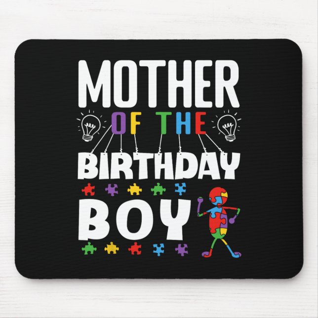 Mutter des Geburtstagskindes Autismus-Bewusstseins Mousepad (Vorne)