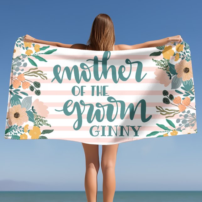 Mutter des Groom Bachelorette Personalisiert Strandtuch (Mother of the Groom Bachelorette Personalized Beach Towel)