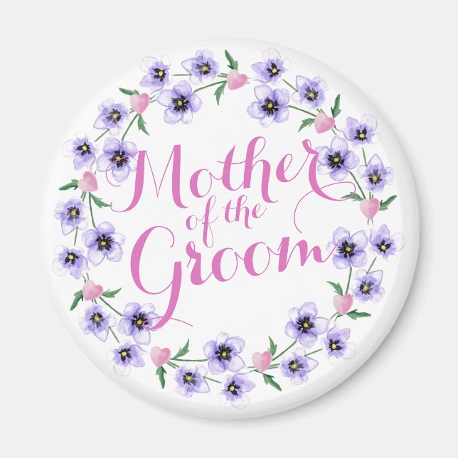 Mutter des Groom Floral Wedding Magnet (Vorne)