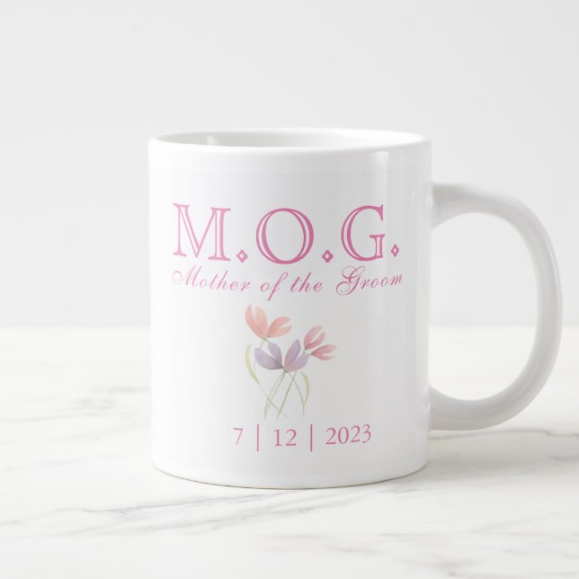 Mutter des Groom-Hochzeitdatums Jumbo-Tasse (Rechts)