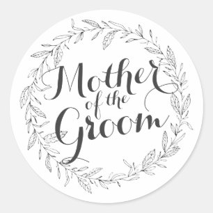 Mutter des Groom Simple Floral Wedding Sticker