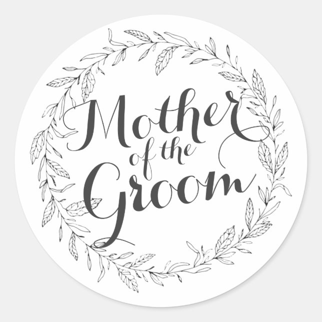 Mutter des Groom Simple Floral Wedding Sticker (Vorderseite)