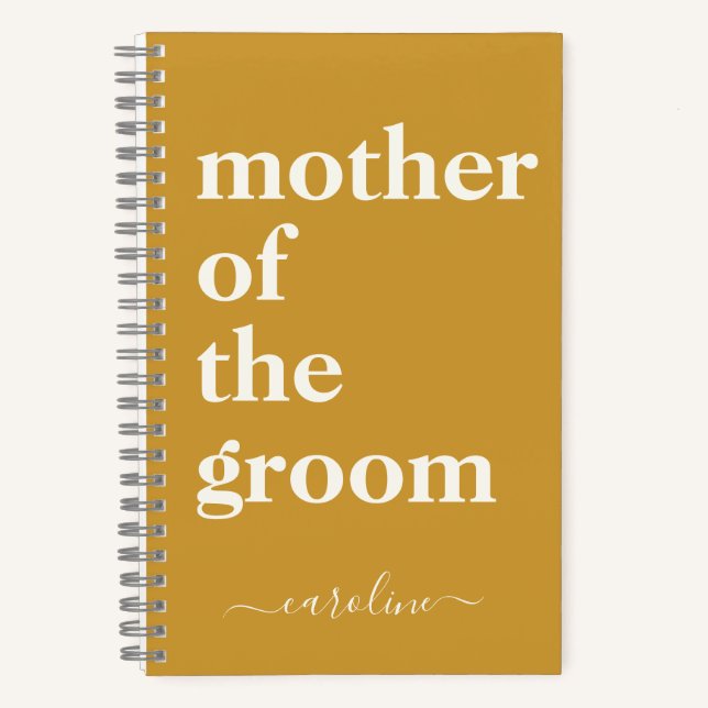 Mutter des Minimalistischen Grooms Moderne Name Ge Notizbuch (Vorderseite)
