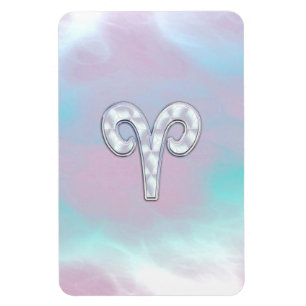 Mutter des Perlstils Aries Zodiac Symbol Magnet