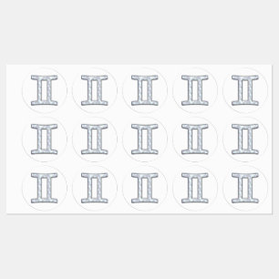 Mutter des Perlstils Gemini Zodiac Zeichen Etiketten