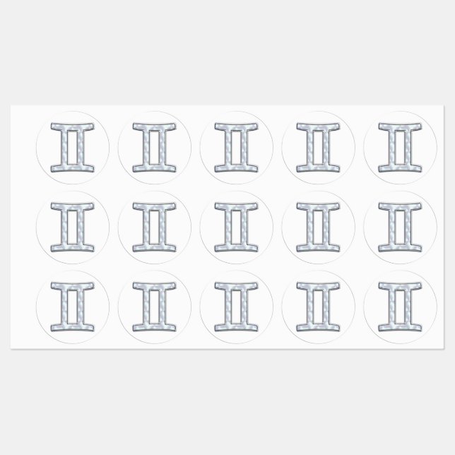 Mutter des Perlstils Gemini Zodiac Zeichen Etiketten (Blatt)