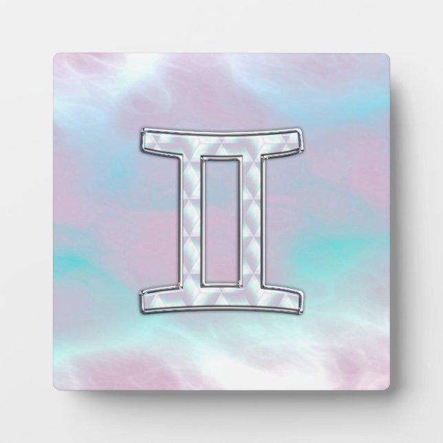 Mutter des Perlstils Gemini Zodiac Zeichen Fotoplatte (Vorderseite)