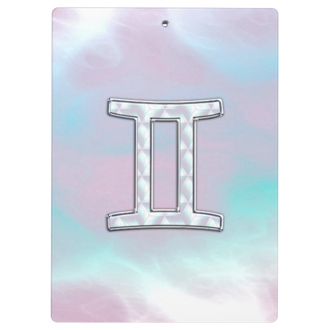 Mutter des Perlstils Gemini Zodiac Zeichen Klemmbrett (Rückseite)