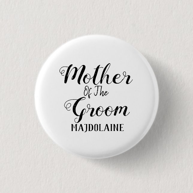 Mutter des Personalisierten Bräutigams Button (Vorderseite)