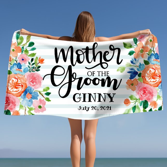 Mutter des Personalisierten Bräutigams Strandtuch (Mother of the Groom Personalized Beach Towel)