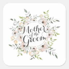 Mutter des Siegels "Groom Watercolor Sticker" Quadratischer Aufkleber