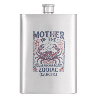 Mutter des Tierkreiszeichens Krebs Novelty Flachmann