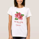 Mutter des tropischen Groom-Hibiskus T-Shirt<br><div class="desc">Diese Mutter des Groom T - Shirt zeichnet sich durch ein tropisches Blumendesign in Aquarellrot-Hibiskus aus. Personalisieren Sie es mit Ihrem eigenen Text. Matching Produkte sind erhältlich. Bitte besuchen Sie unseren Shop oder schauen Sie sich unsere Kollektionsseiten an,  um das komplette Sortiment zu sehen.</div>