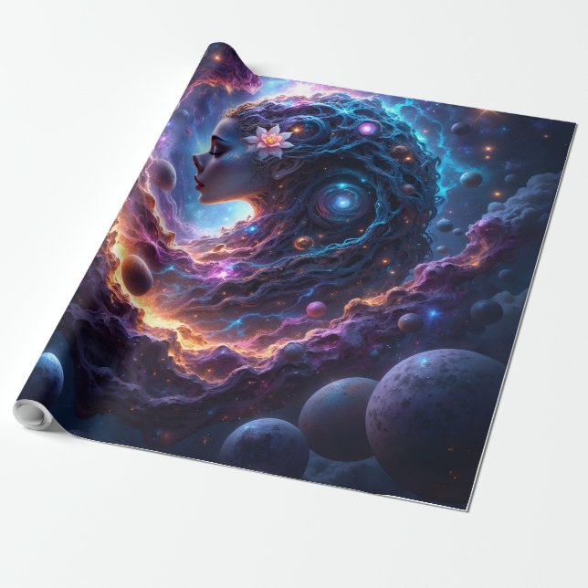 Mutter des Universums – Die die Sterne träumt. Geschenkpapier (Ungerollt)