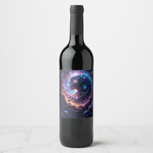 Mutter des Universums – Die die Sterne träumt. Weinetikett (Vorderseite)