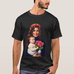 Mutter, die ein Kind mit einer ros2-Familie hält T-Shirt