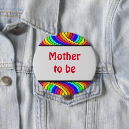 Mutter, die ein mehrfarbiges Blumendesign hat Button