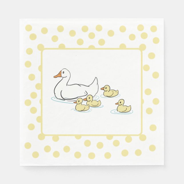 Mutter Duck and Duckling Baby Showpaper Napkin Serviette (Vorderseite)