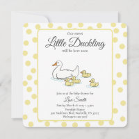 Mutter Duck and Ducklings Babydusche Einladung