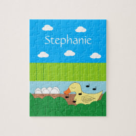 Mutter Duck in der Nähe des Wassers singen: Puzzle