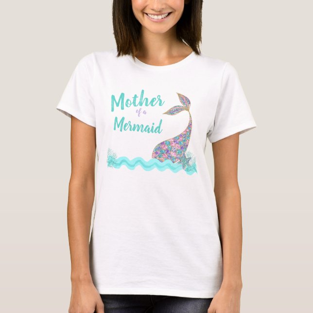 Mutter einer Meerjungfrau, Panzerspitze der Geburt T-Shirt (Vorderseite)