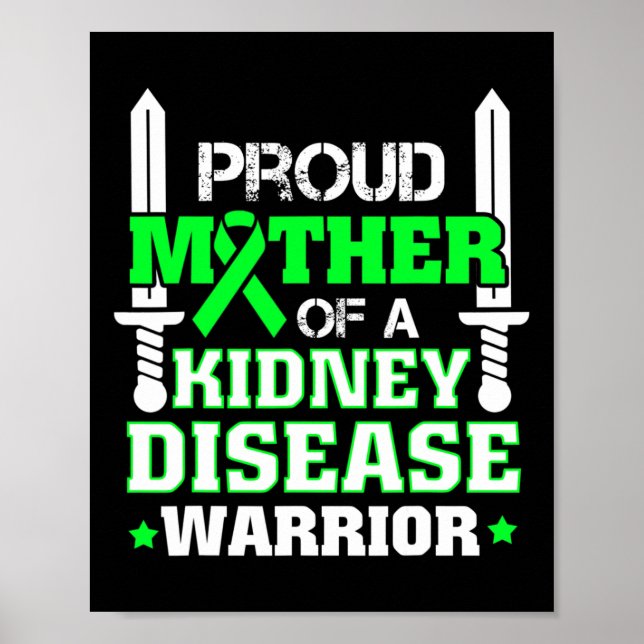 Mutter einer Nierenerkrankung Kriegerin KD Bewusst Poster (Vorne)