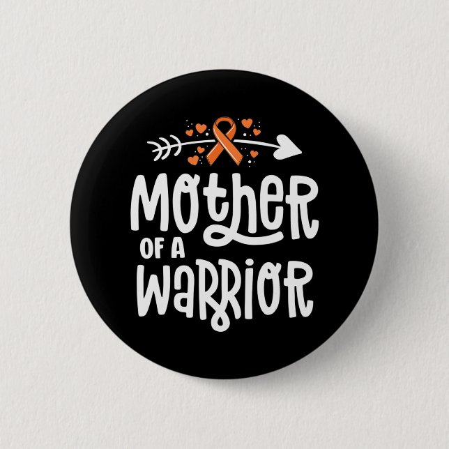 Mutter einer Warrior-Mama Leukämie Krebs Awa Button (Vorderseite)