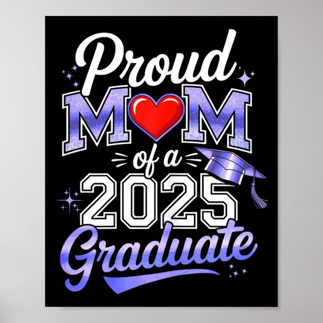 Mutter eines Absolventen 2025 Mutter der Abschluss Poster (Vorne)