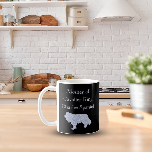 Mutter eines Cavalier King Charles Spaniels Silber Kaffeetasse (Von Creator hochgeladen)