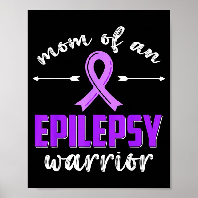 Mutter eines Epilepsie-Kriegers Epilepsie-Bewussts Poster (Vorne)