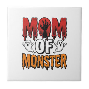 Mutter eines Monsters Vintage Halloween-Shirt-Desi Fliese