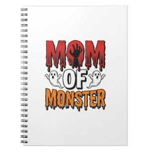 Mutter eines Monsters Vintage Halloween-Shirt-Desi Notizblock