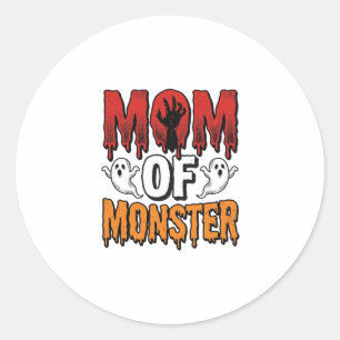 Mutter eines Monsters Vintage Halloween-Shirt-Desi Runder Aufkleber