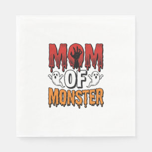 Mutter eines Monsters Vintage Halloween-Shirt-Desi Serviette